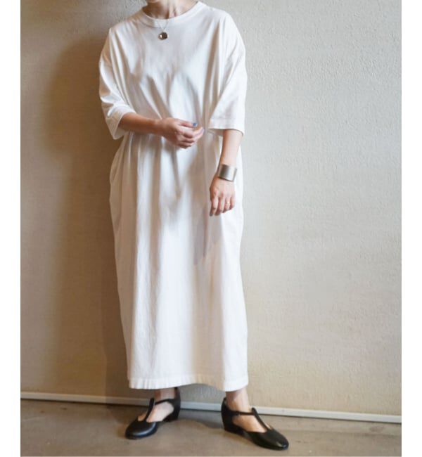 journal standard luxe「《予約》クラシック天竺スタンダードクルーネックワンピース」|ワンピース|ホワイト