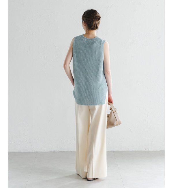 NOBLE「《追加》【洗える】エステルツイルストレッチスラックスパンツ7」|スラックス|