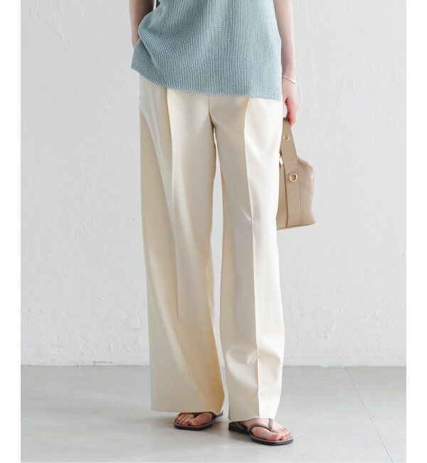 NOBLE「《追加》【洗える】エステルツイルストレッチスラックスパンツ7」|スラックス|