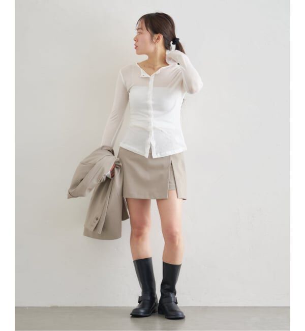 U by SPICK&SPAN「《予約》サイドスリットミニスカート」|スカート|