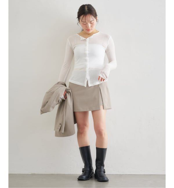 U by SPICK&SPAN「《予約》サイドスリットミニスカート」|スカート|