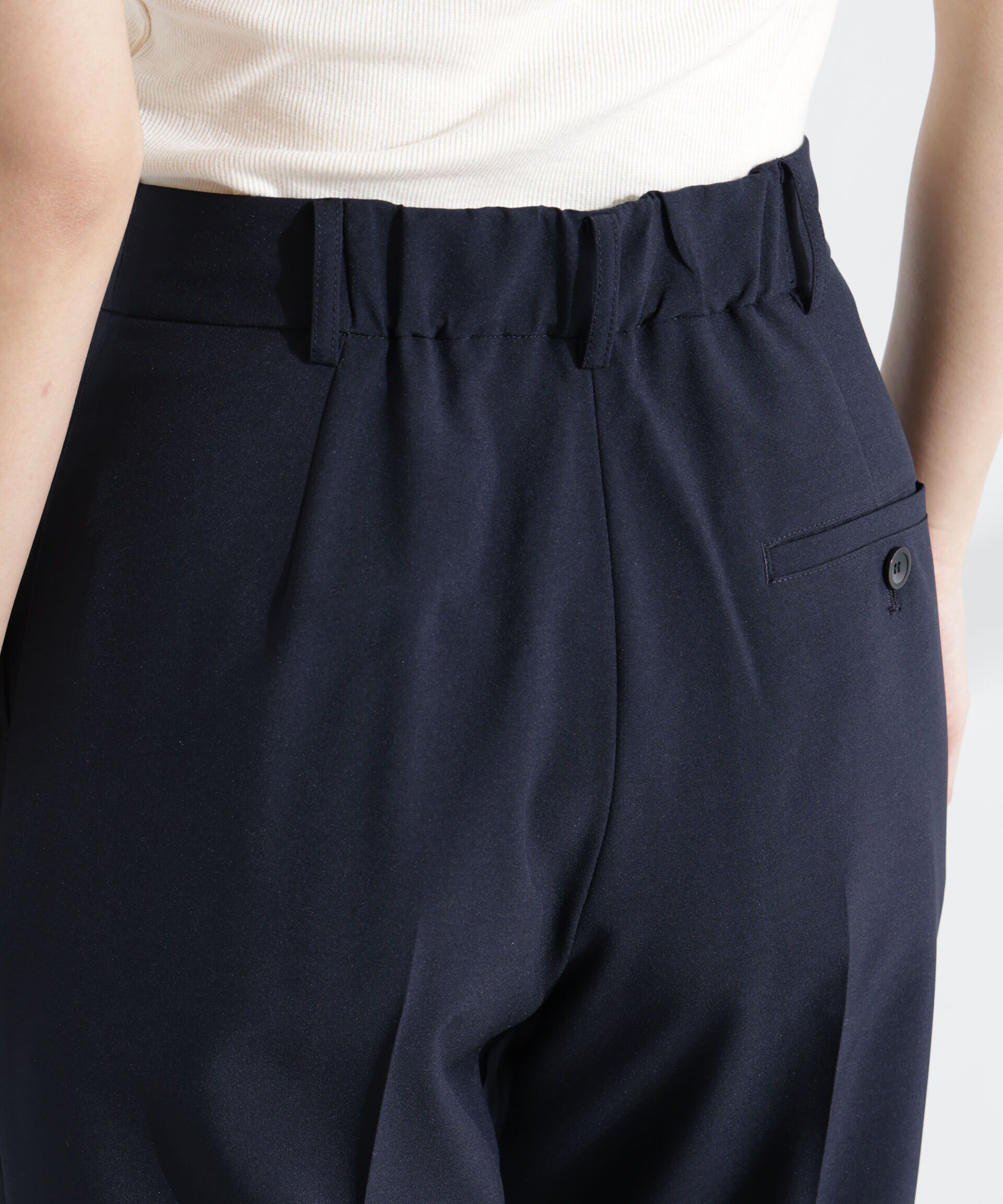 nano･universe「ライトファンクション タックセミワイドパンツ(セットアップ可)」|チノ|