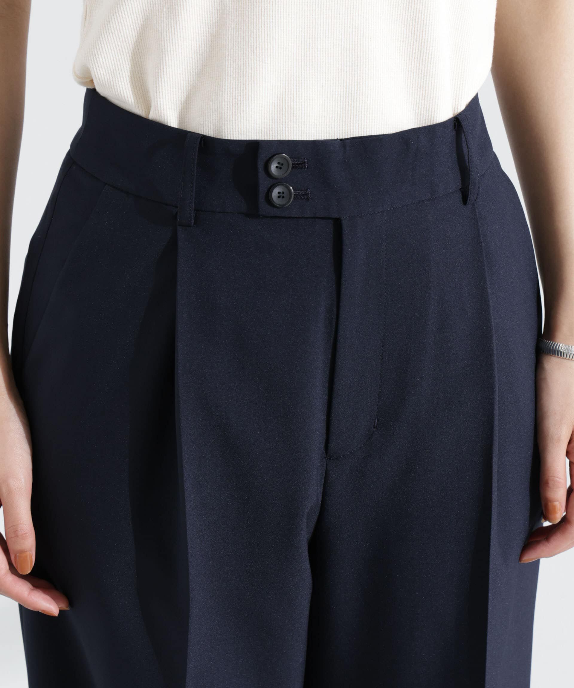 nano･universe「ライトファンクション タックセミワイドパンツ(セットアップ可)」|チノ|