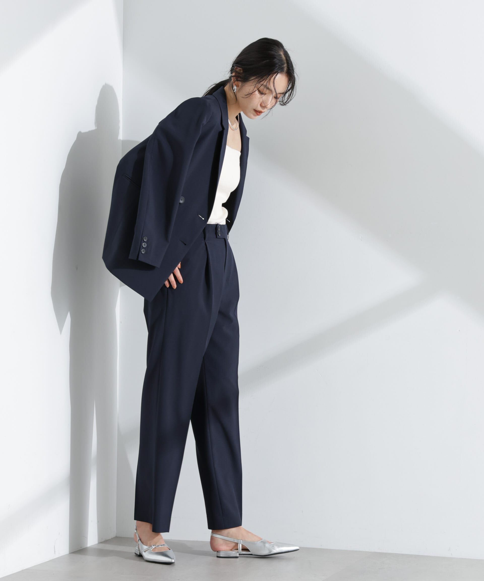 nano･universe「ライトファンクション タックセミワイドパンツ(セットアップ可)」|チノ|