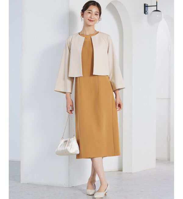 any SiS「【洗える】セレモニークロップド ジャケット」|ノーカラージャケット|