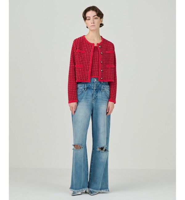 Diagram「ツイードニットキャミ」|ニット・セーター|レッド