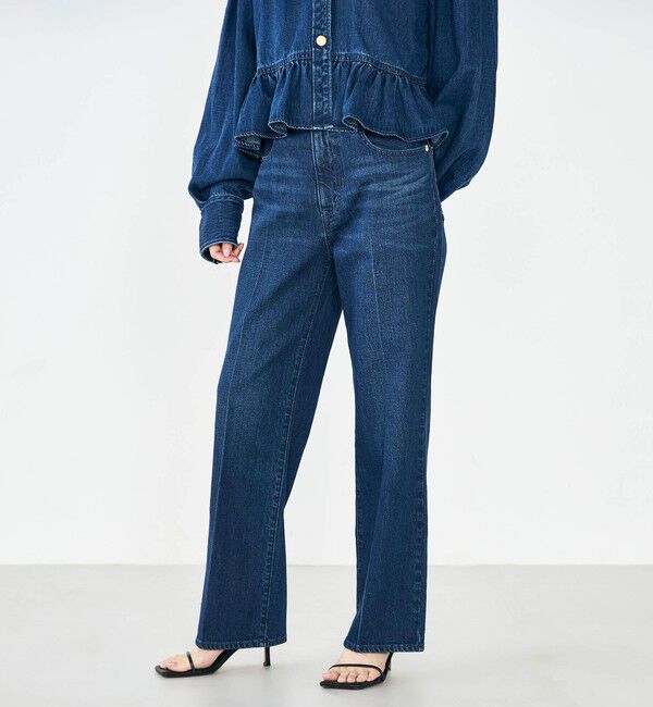 Rie Miller「【RM denim】センタープレスデニム」|デニム|インディゴブルー