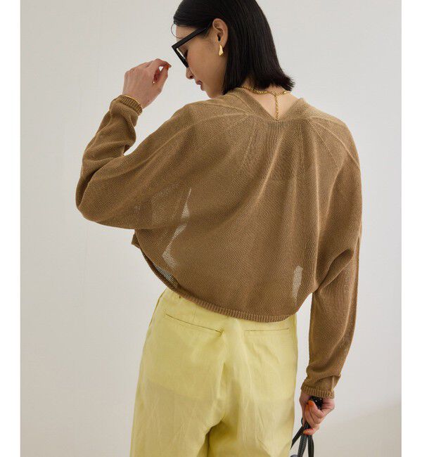 ROPE「ホールガーメント ボレロニットカーディガン」|ニット・セーター|キャメル(25)