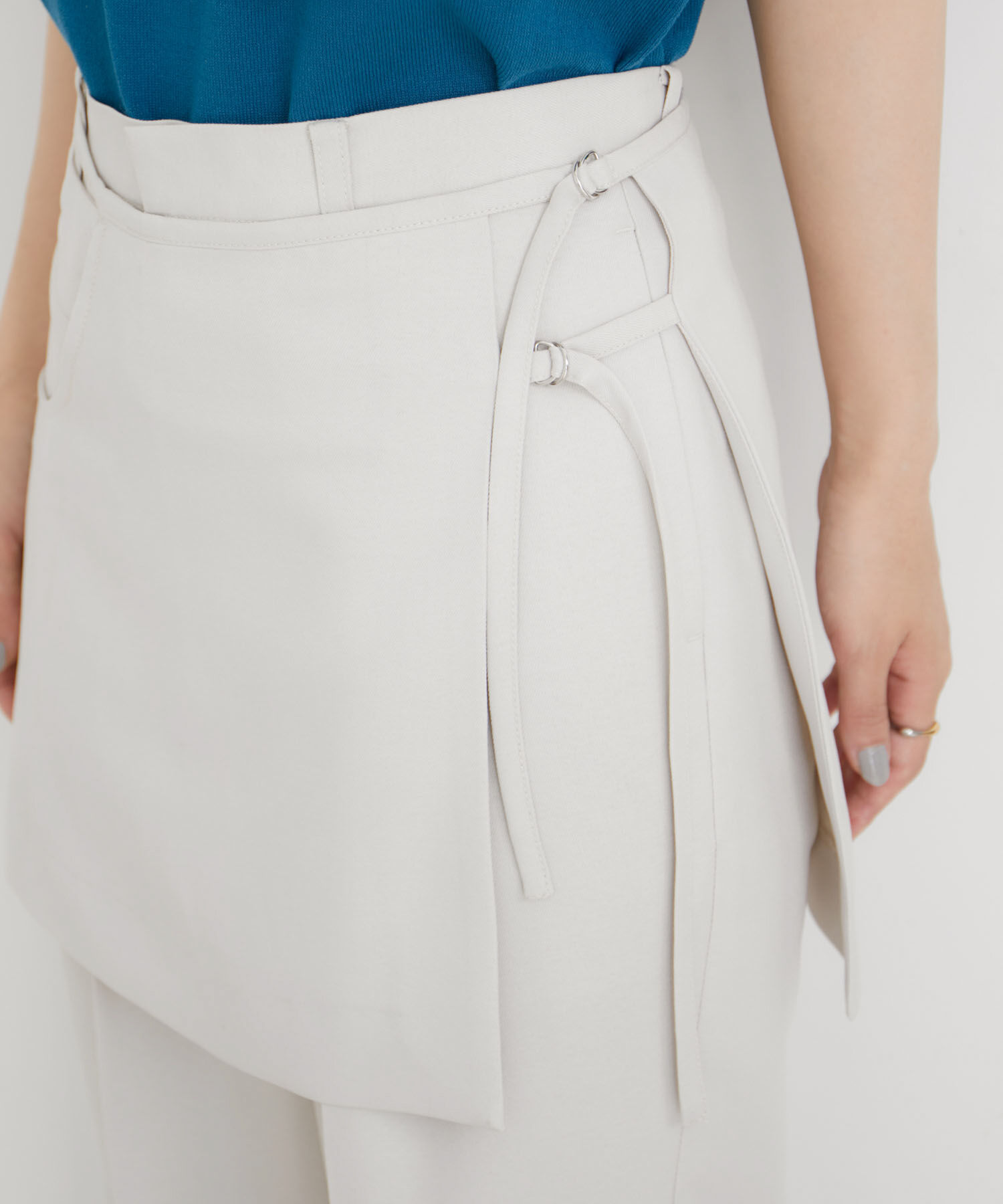 VIS「【吸水速乾/UV】スカートレイヤードスラックスパンツ【SET】」|スラックス|