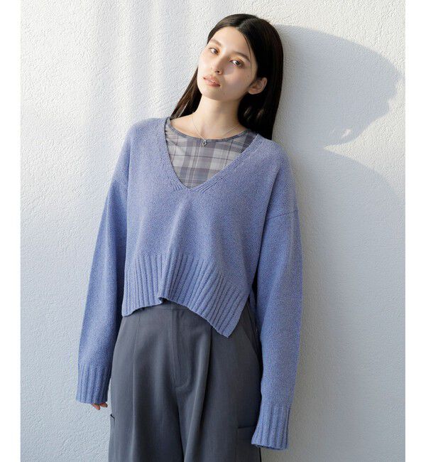 VIS「クルーネックインナートップス（レース・チェック・ラメ・シアー）」|Tシャツ・カットソー|