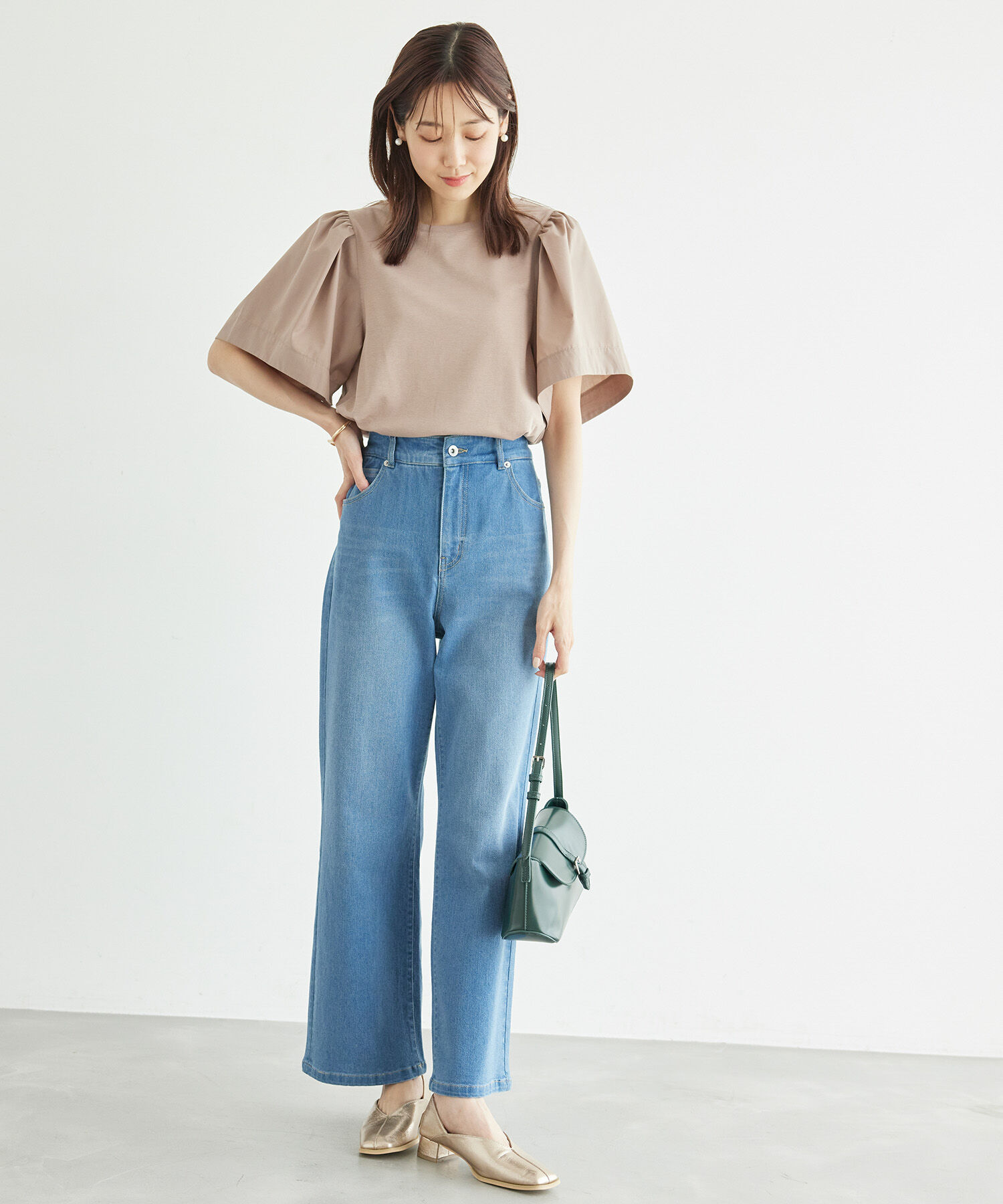 Rope&rsquo;Picnic「布帛ボリューム袖カットソートップス」|Tシャツ・カットソー|