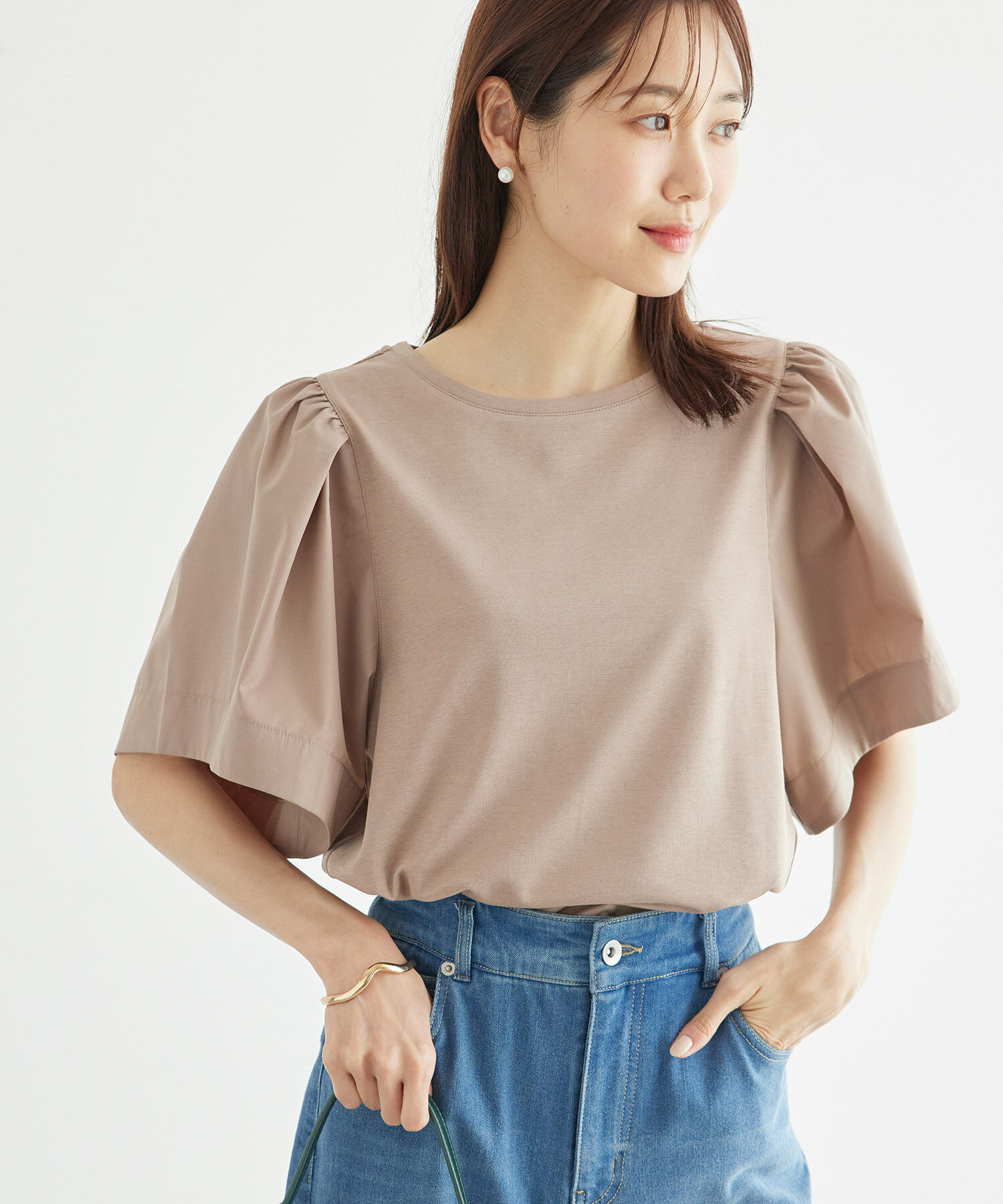 Rope&rsquo;Picnic「布帛ボリューム袖カットソートップス」|Tシャツ・カットソー|