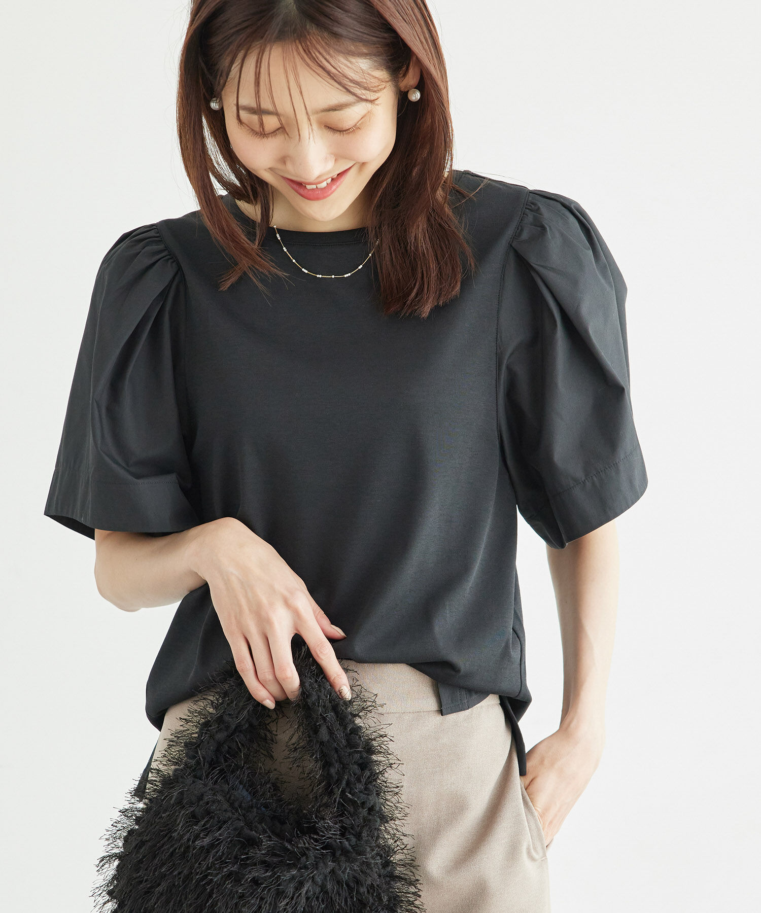 Rope&rsquo;Picnic「布帛ボリューム袖カットソートップス」|Tシャツ・カットソー|