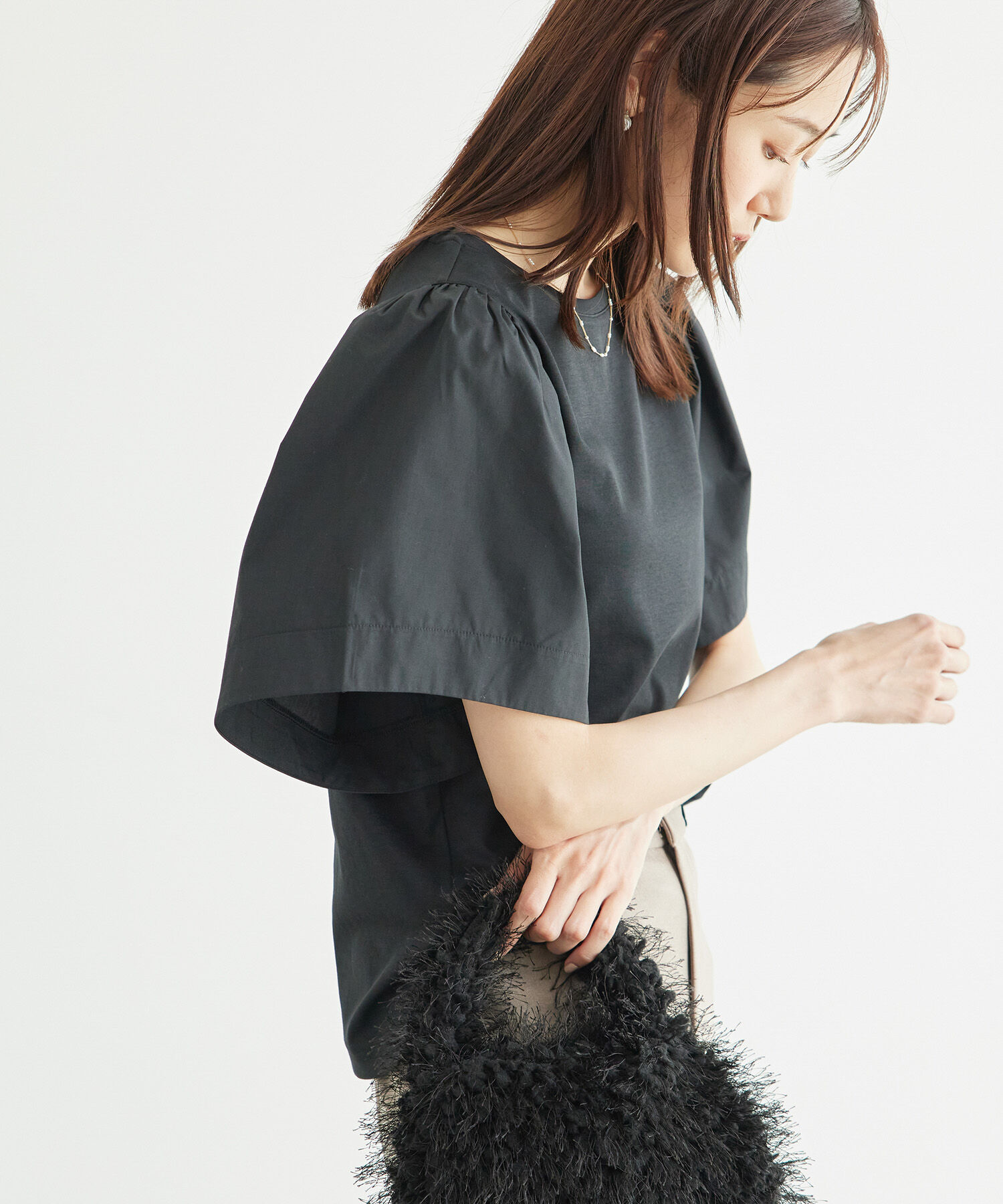 Rope&rsquo;Picnic「布帛ボリューム袖カットソートップス」|Tシャツ・カットソー|