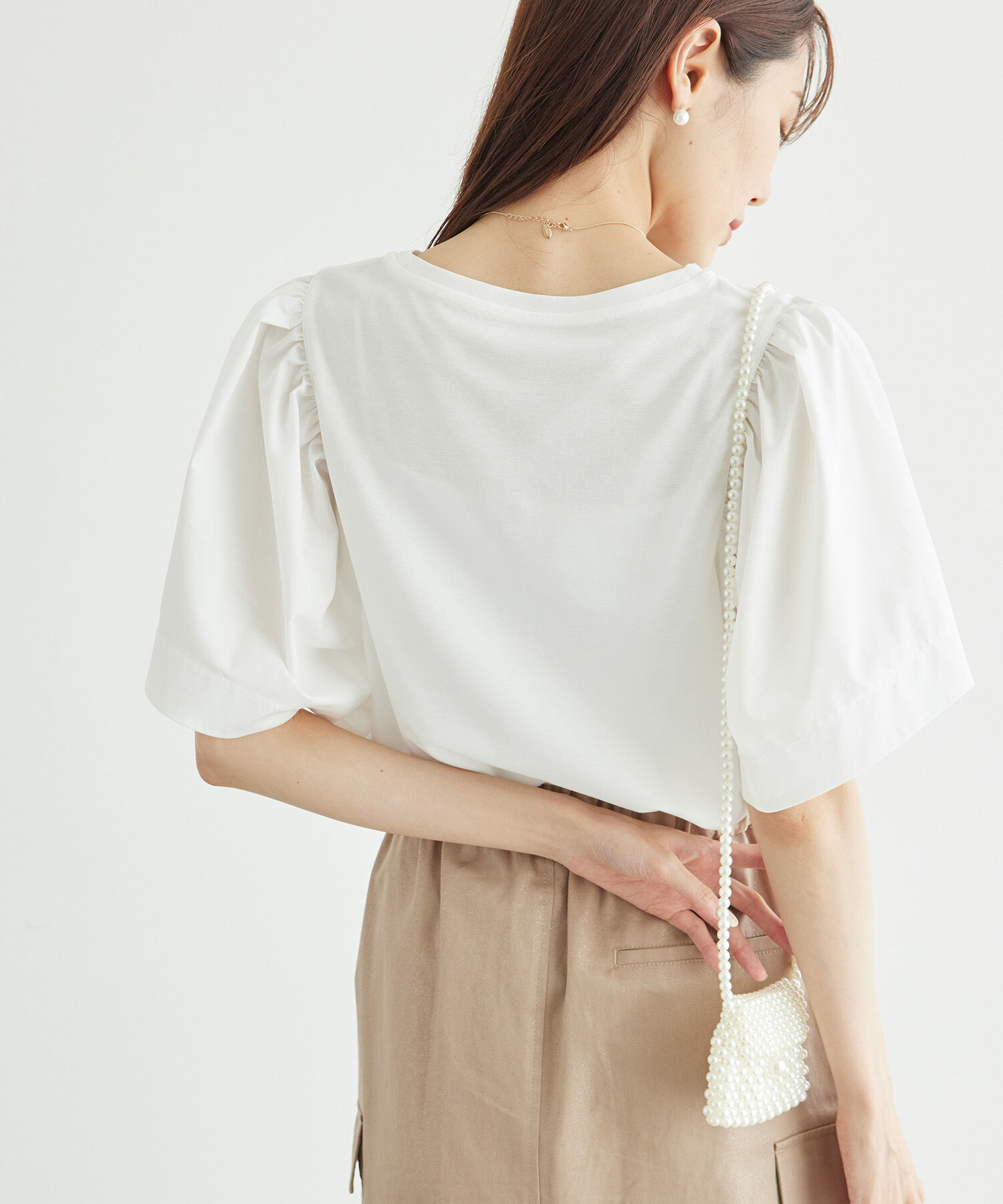 Rope&rsquo;Picnic「布帛ボリューム袖カットソートップス」|Tシャツ・カットソー|