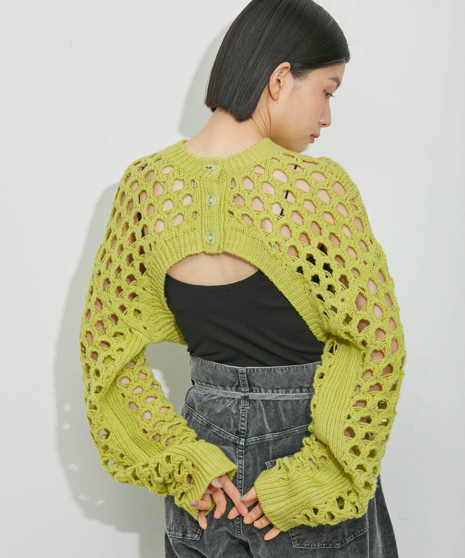 ADAM ET ROPE'「アイレットボレロカーディガン」|カーディガン|