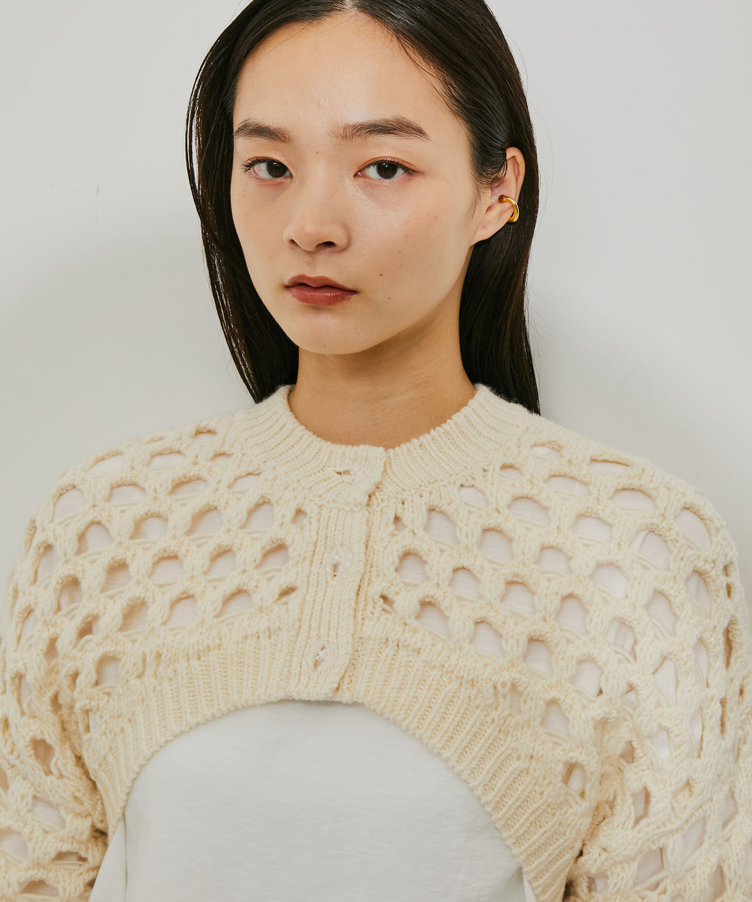 ADAM ET ROPE'「アイレットボレロカーディガン」|カーディガン|