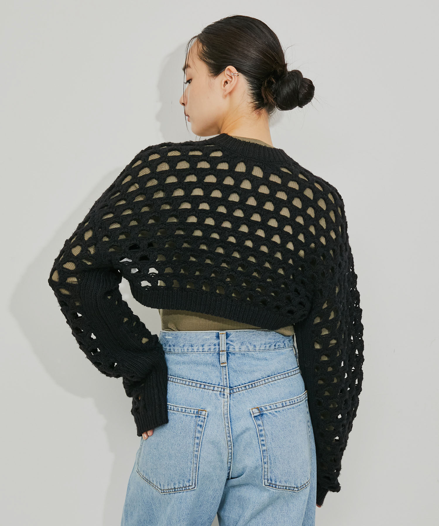 ADAM ET ROPE'「アイレットボレロカーディガン」|カーディガン|