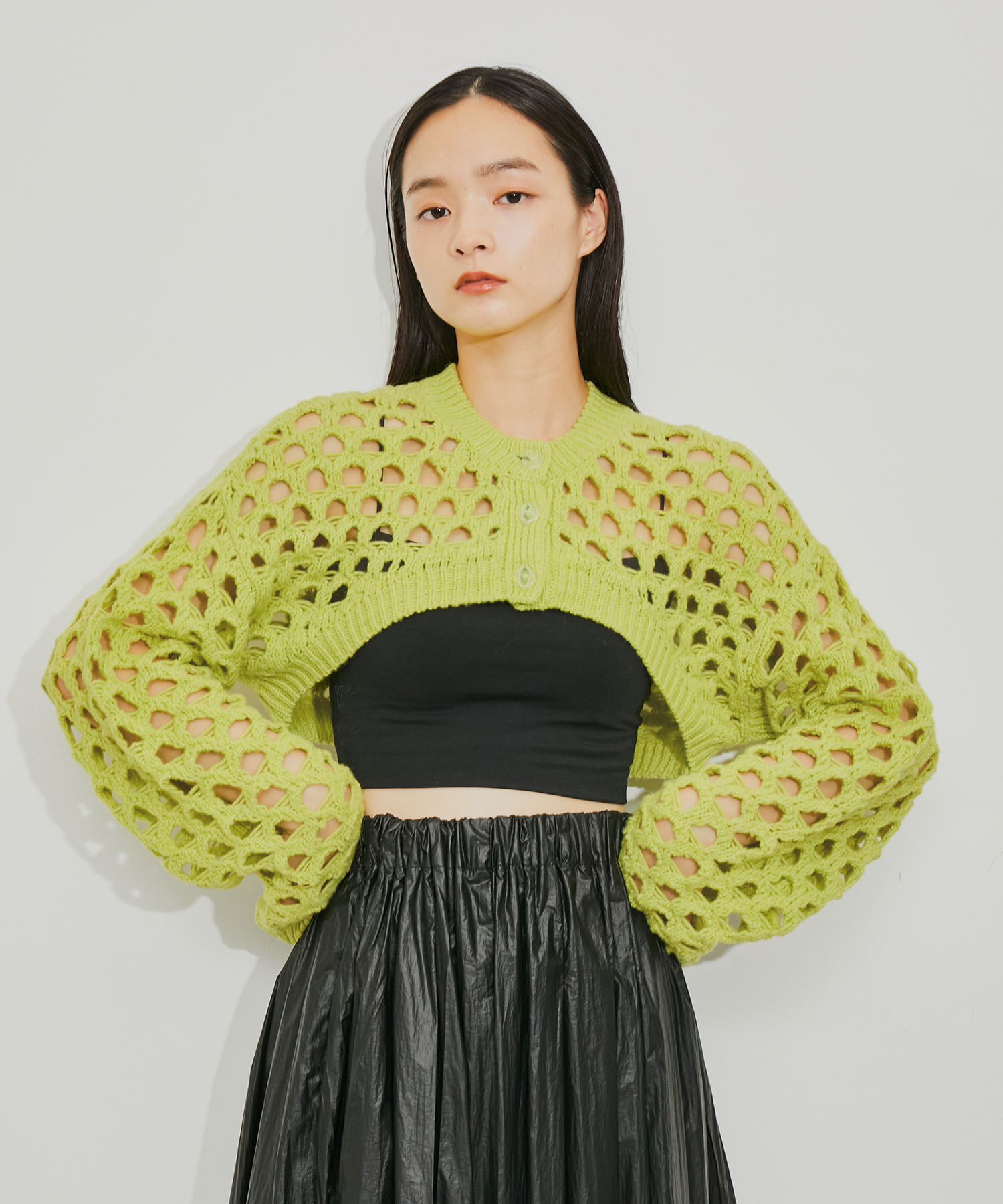 ADAM ET ROPE'「アイレットボレロカーディガン」|カーディガン|