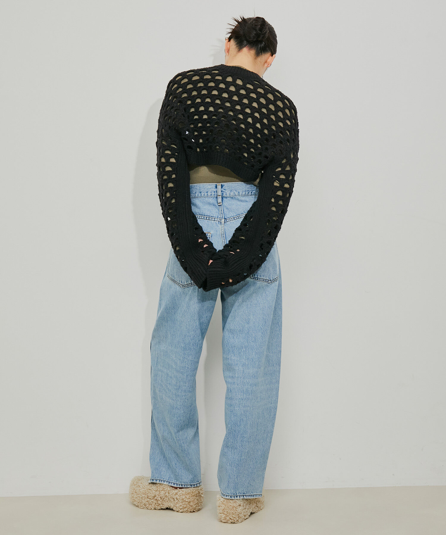 ADAM ET ROPE'「アイレットボレロカーディガン」|カーディガン|