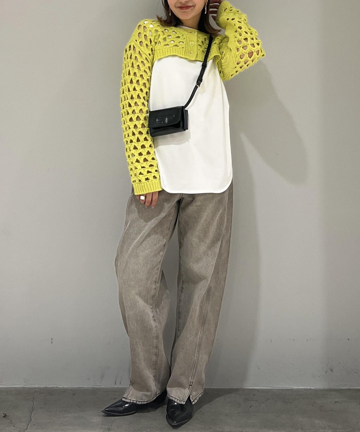 ADAM ET ROPE'「アイレットボレロカーディガン」|カーディガン|