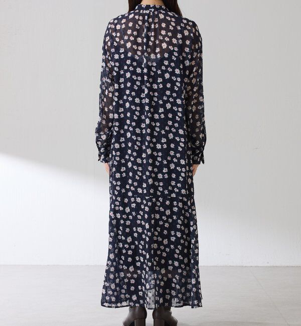  「	小花柄ラメシフォンワンピース」|ワンピース|