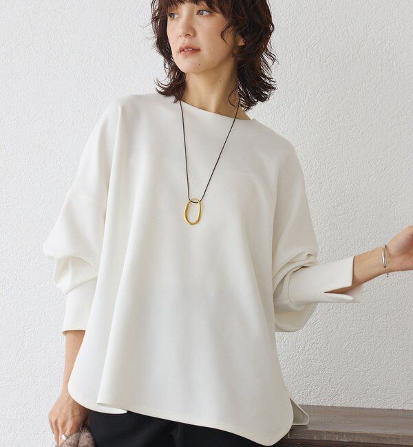  「【楽ちんキレイ】ダンボールポンチョプルオーバー」|Tシャツ・カットソー|ホワイト