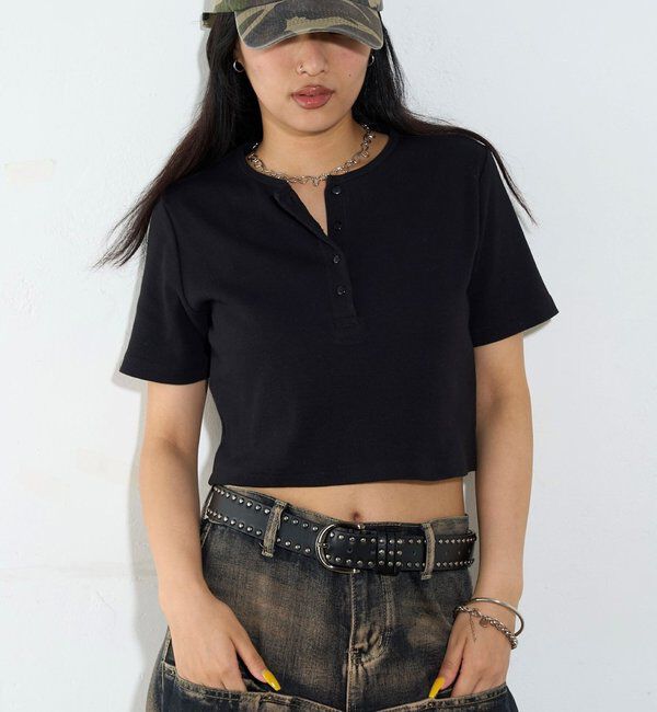  「【２サイズ 】ヘンリーネックTEE」|Tシャツ・カットソー|