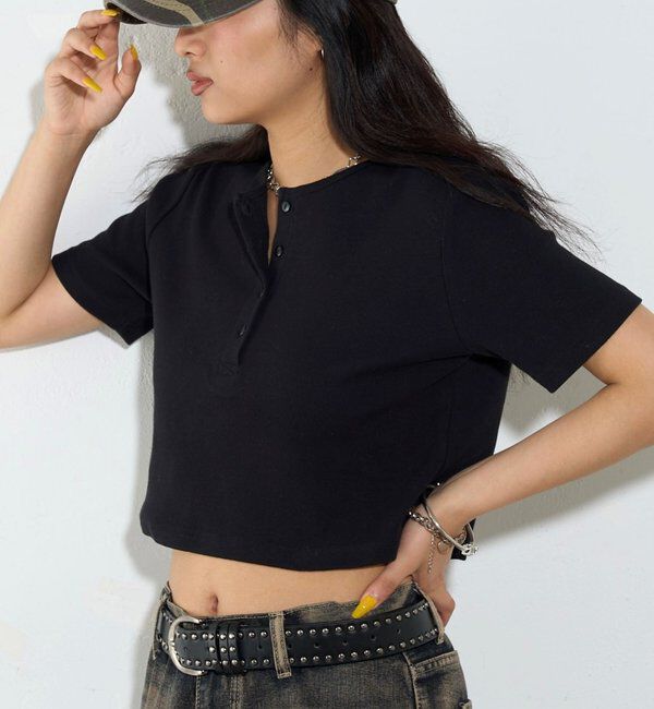  「【２サイズ 】ヘンリーネックTEE」|Tシャツ・カットソー|