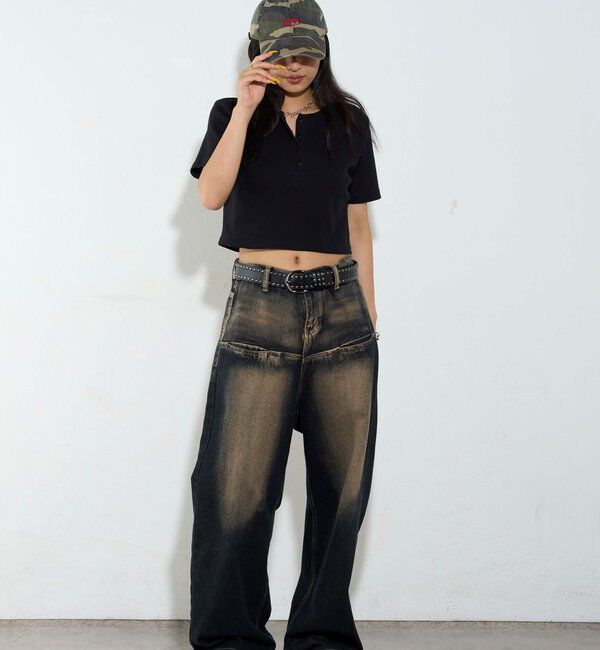  「【２サイズ 】ヘンリーネックTEE」|Tシャツ・カットソー|