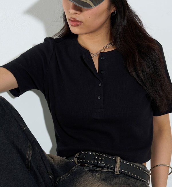  「【２サイズ 】ヘンリーネックTEE」|Tシャツ・カットソー|