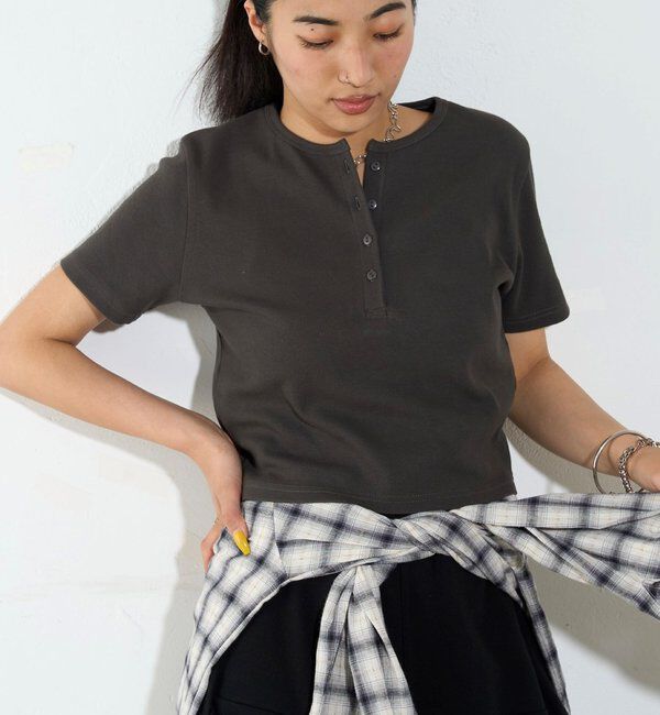  「【２サイズ 】ヘンリーネックTEE」|Tシャツ・カットソー|