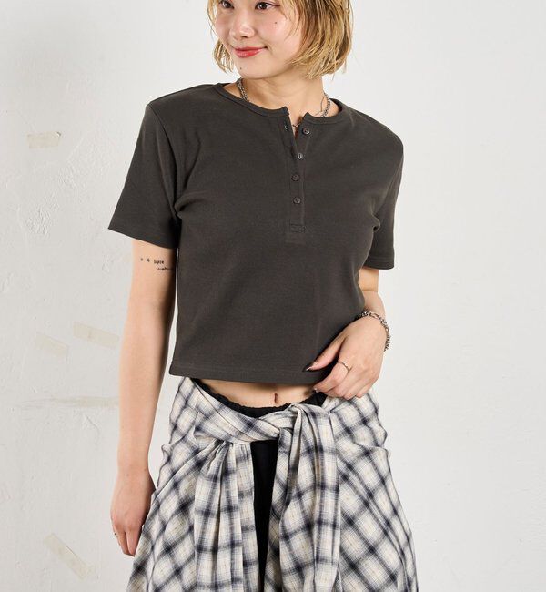  「【２サイズ 】ヘンリーネックTEE」|Tシャツ・カットソー|