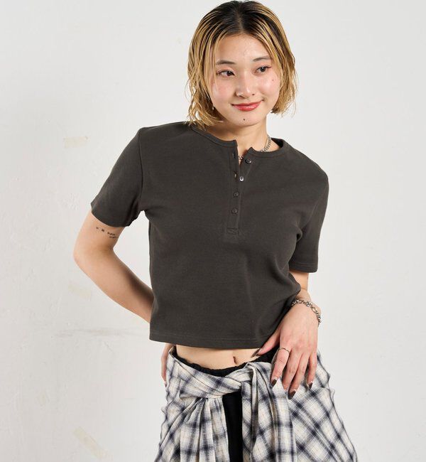  「【２サイズ 】ヘンリーネックTEE」|Tシャツ・カットソー|