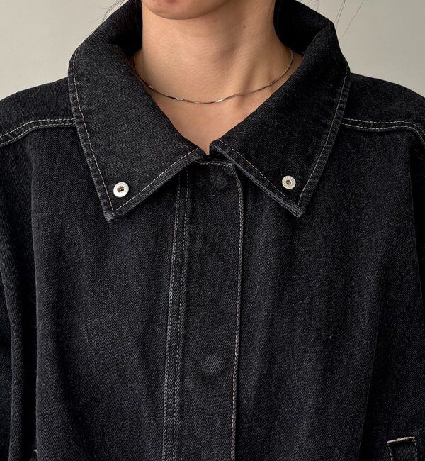  「【サイズ展開あり/セットアップ対応】ラウンドデニムブルゾン」|ブルゾン・スタジャン|