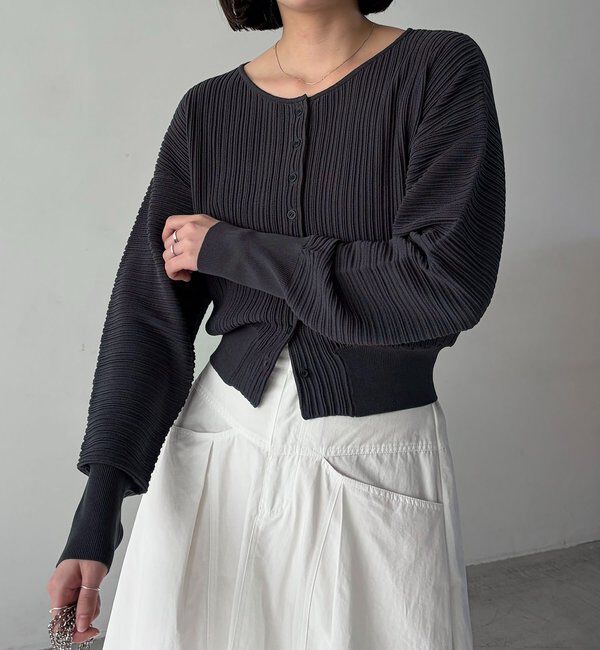  「プリーツパフカーディガン」|カーディガン|