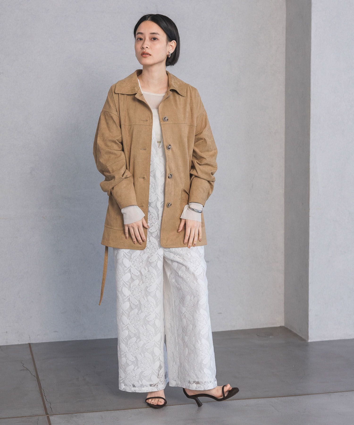 apart by lowrys「レースＶサロペット」|オールインワン|