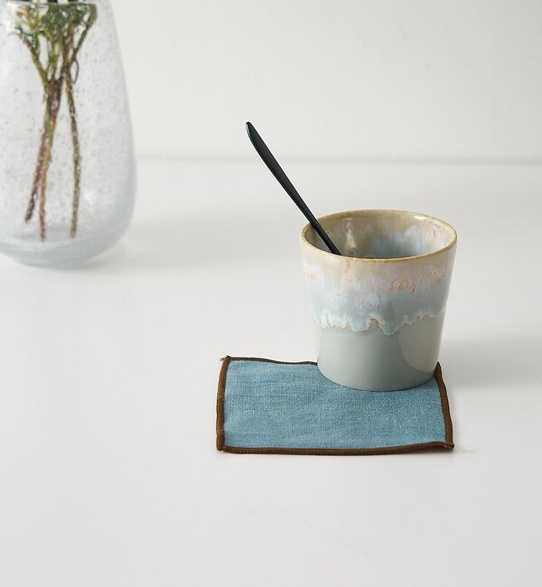 collex「【新色】麻 リネンコースター 正方形 10&times;10cm」|食器・キッチングッズ|ブルー