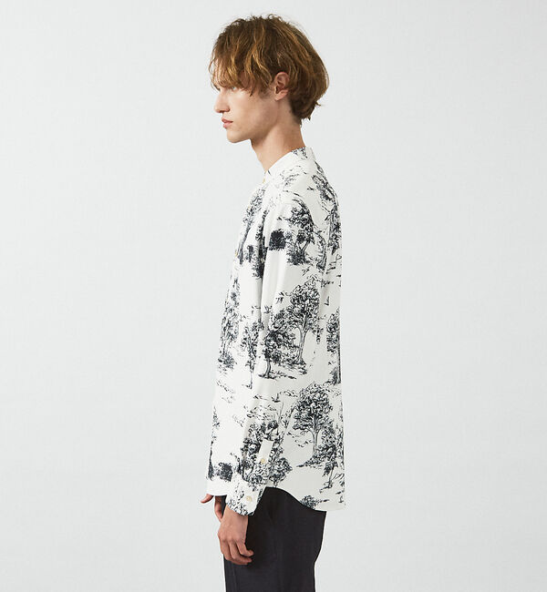 ABAHOUSE「総柄 トワルドジュイ バンドカラーシャツ」|シャツ・ブラウス|