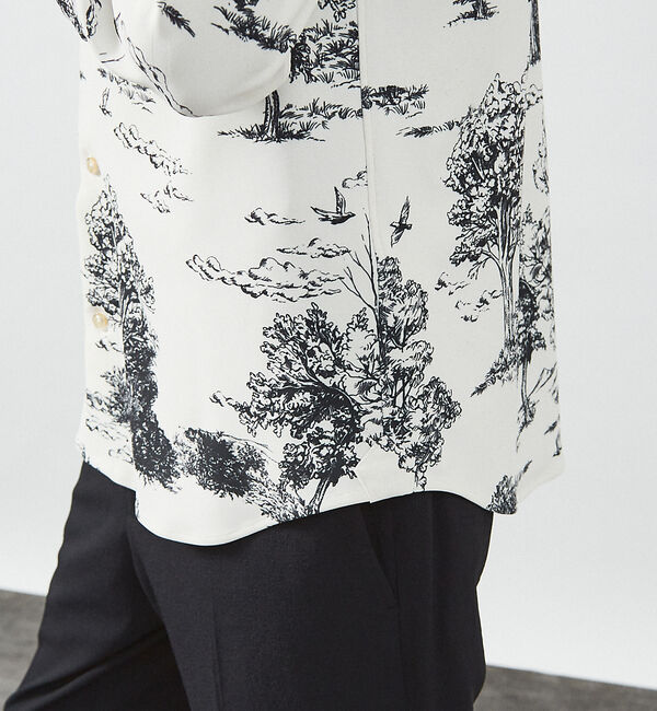 ABAHOUSE「総柄 トワルドジュイ バンドカラーシャツ」|シャツ・ブラウス|