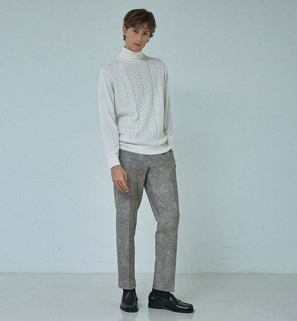ABAHOUSE「Pure Merino ハイゲージ タートルネックニット / ケーブルニット」|ニット・セーター|