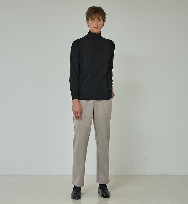 ABAHOUSE「Pure Merino ハイゲージ タートルネックニット / ケーブルニット」|ニット・セーター|