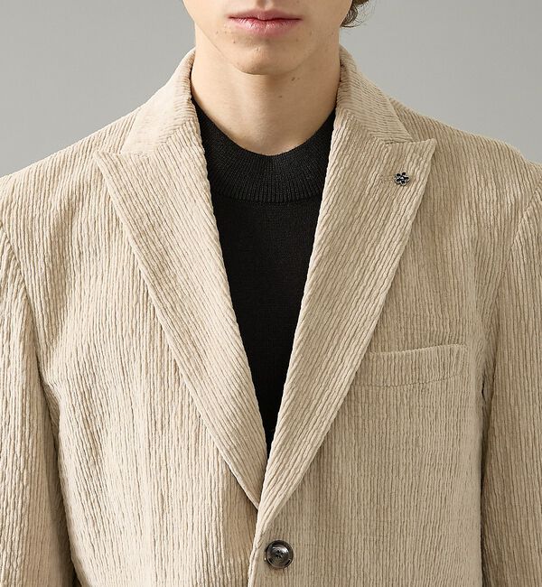 ABAHOUSE「【セットアップ対応】シャーリング コーデュロイ ジャケット」|テーラードジャケット|