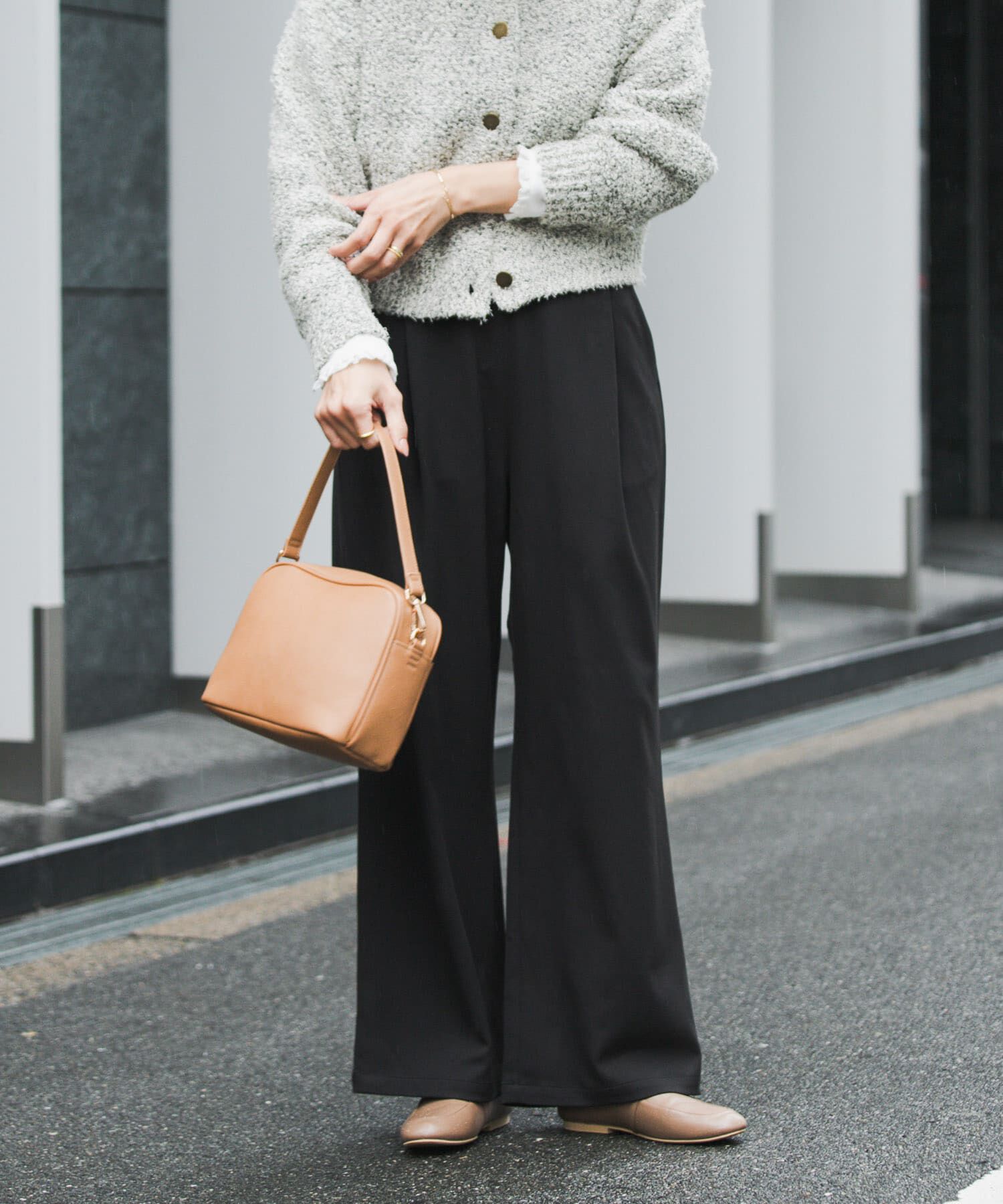 URBAN RESEARCH DOORS「『UR TECH』完声フロントタックイージーパンツ」|その他|ブラック