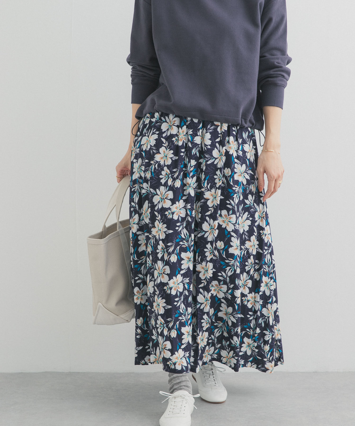 URBAN RESEARCH DOORS「レーヨンフラワープリントスカート」|スカート|