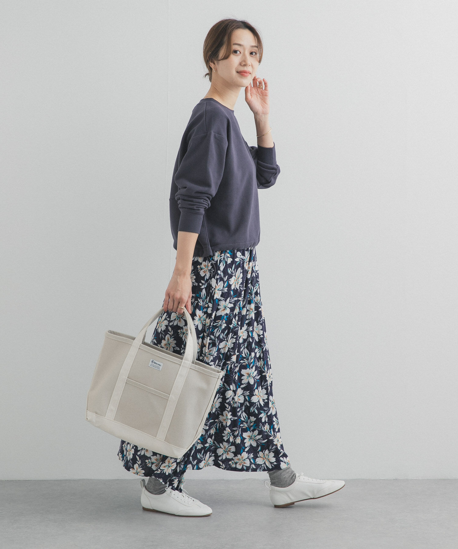 URBAN RESEARCH DOORS「レーヨンフラワープリントスカート」|スカート|