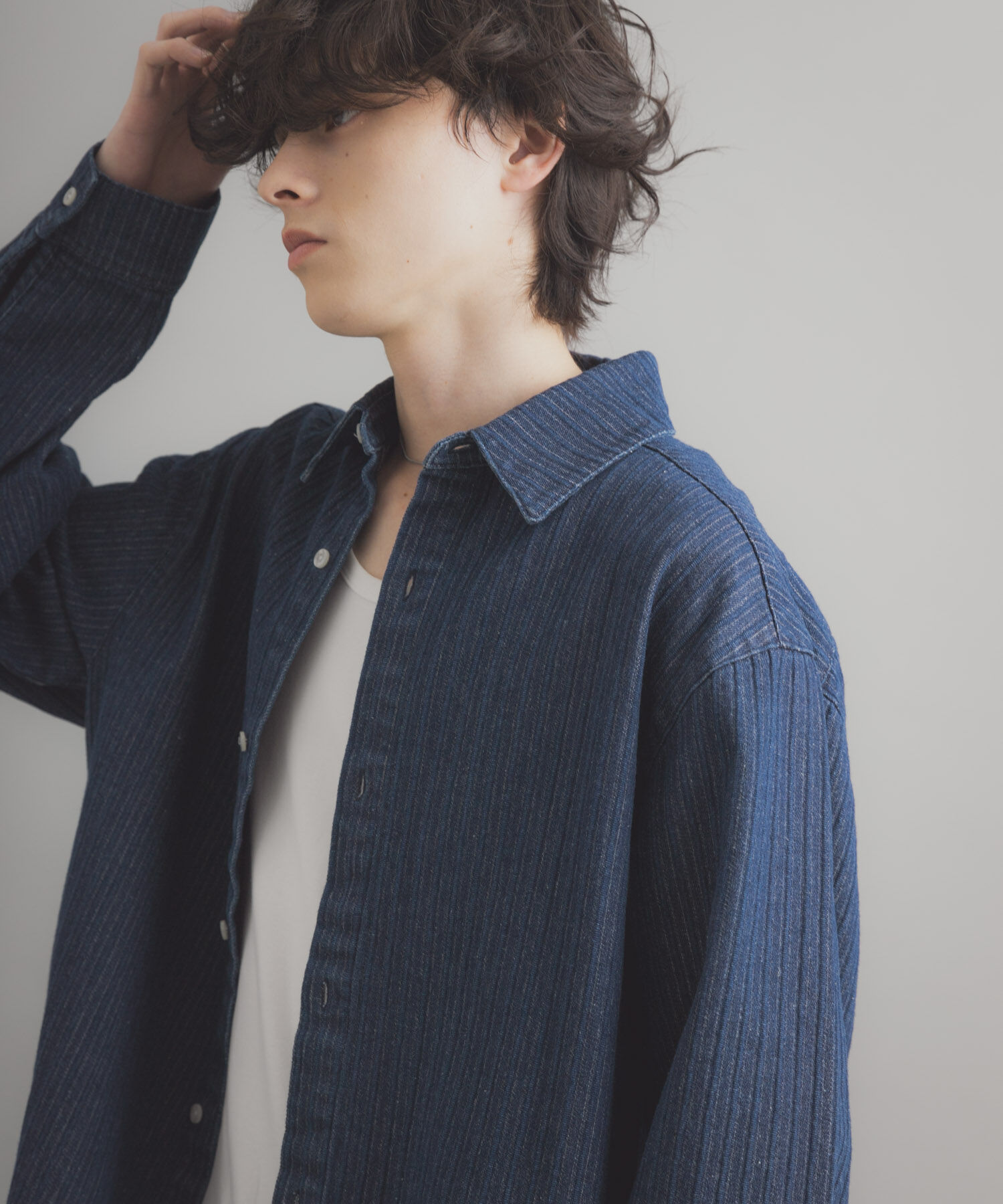 SENSE OF PLACE by URBAN RESEARCH「ジャガードデニムレギュラーカラーシャツ」|シャツ・ブラウス|