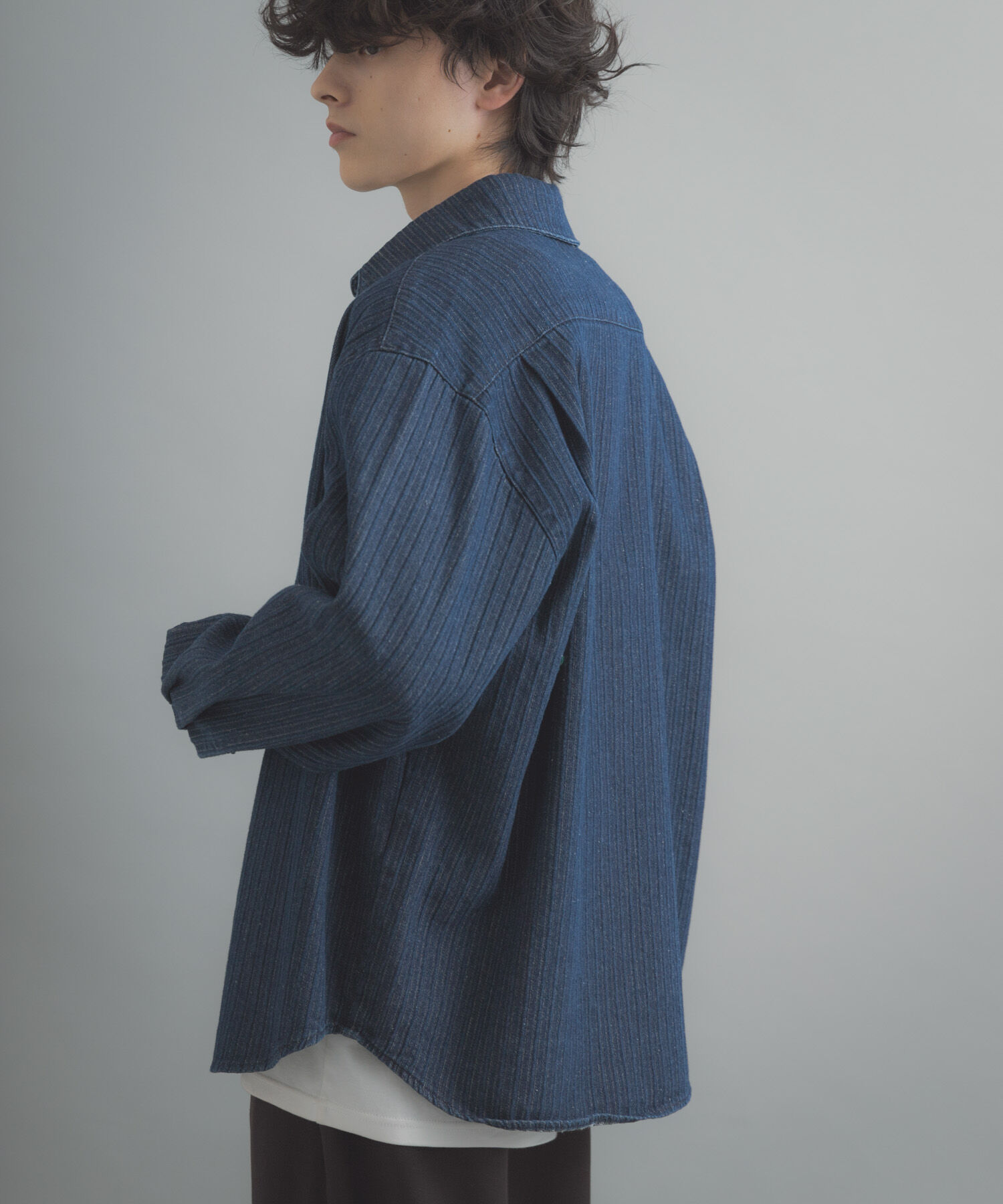 SENSE OF PLACE by URBAN RESEARCH「ジャガードデニムレギュラーカラーシャツ」|シャツ・ブラウス|