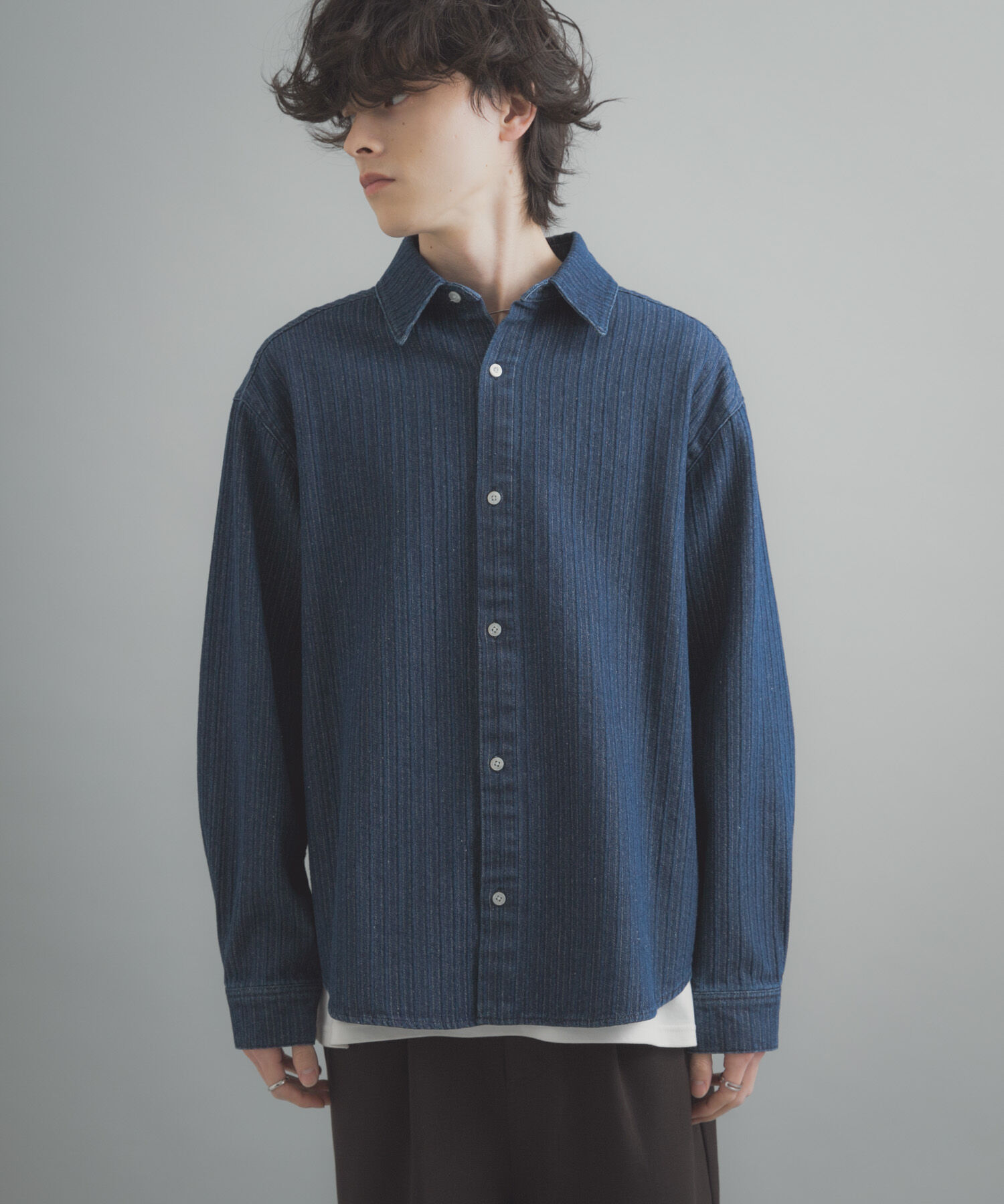 SENSE OF PLACE by URBAN RESEARCH「ジャガードデニムレギュラーカラーシャツ」|シャツ・ブラウス|