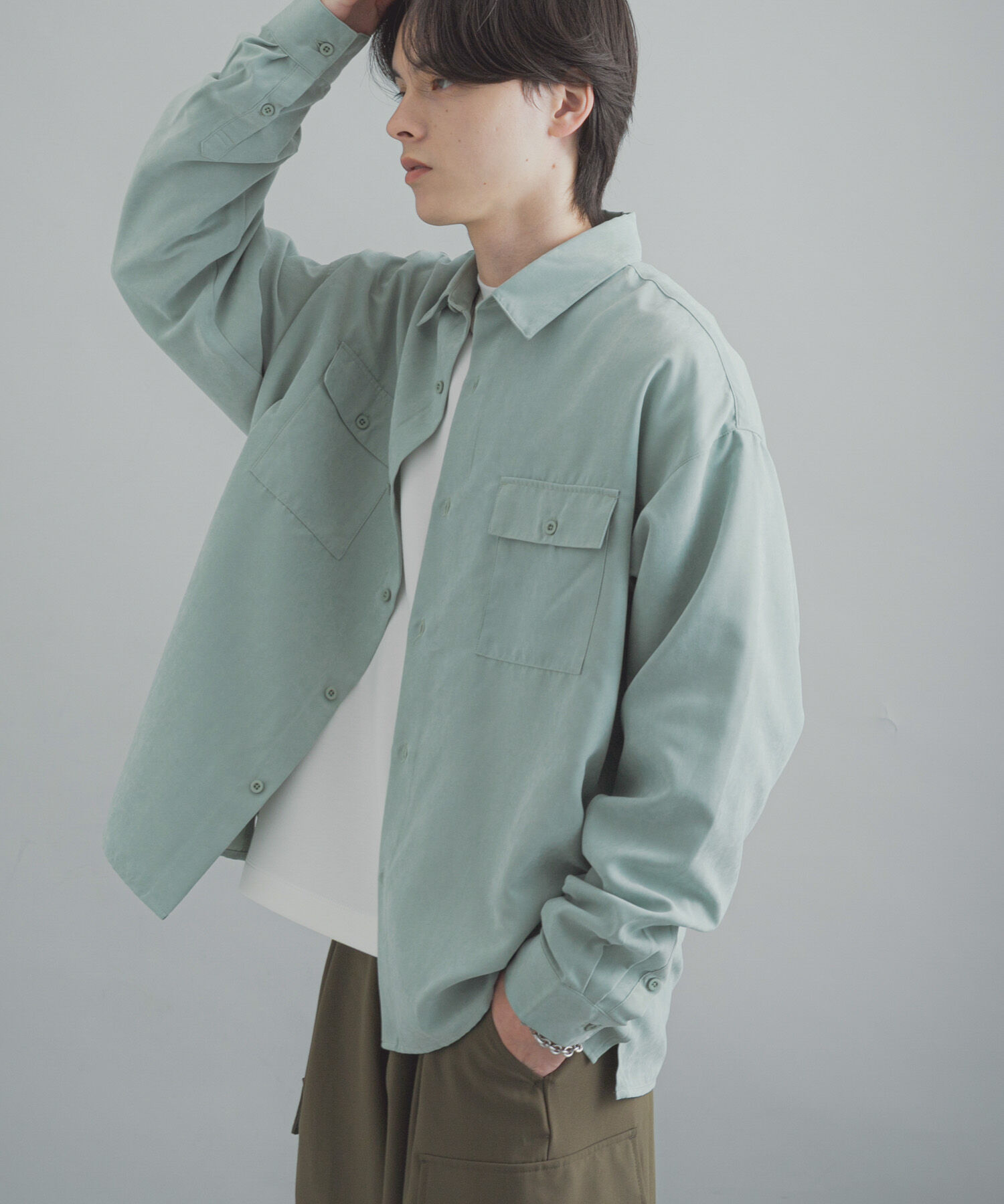 SENSE OF PLACE by URBAN RESEARCH「F/Sダブルポケットロングスリーブシャツ」|シャツ・ブラウス|